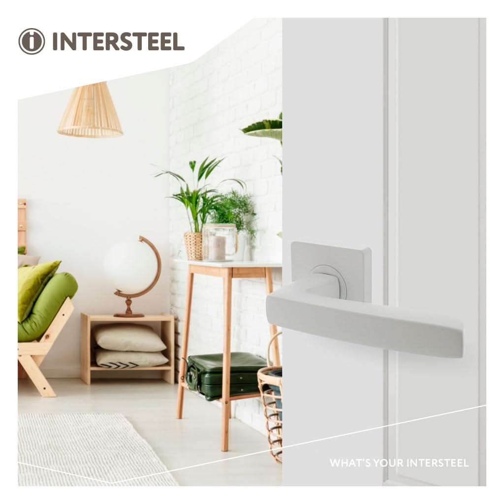 Intersteel Deurkruk Minos op vierkante rozet 55x55x10mm wit 3