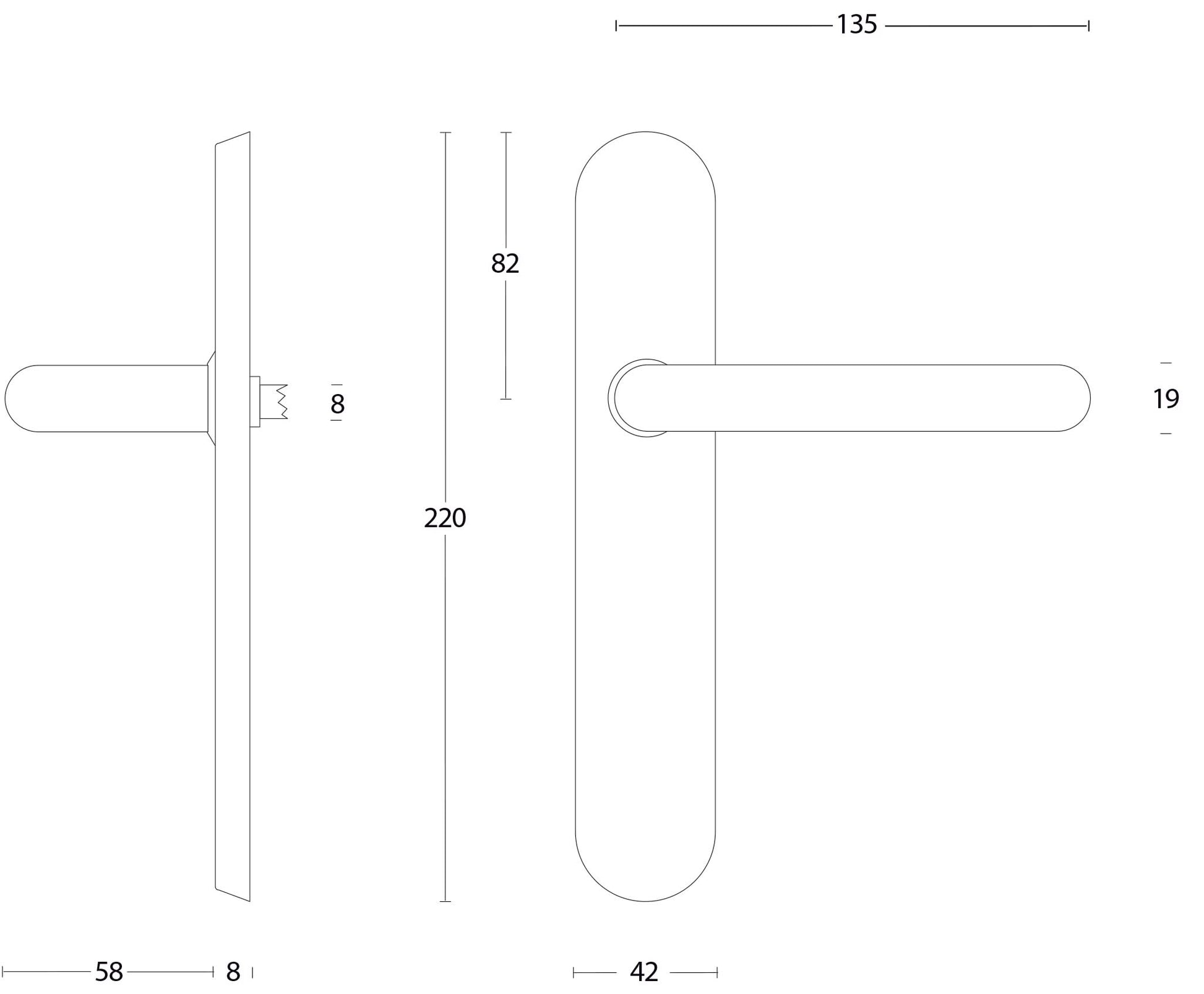 Intersteel Deurkruk Rond op schild rvs geborsteld Blind 1