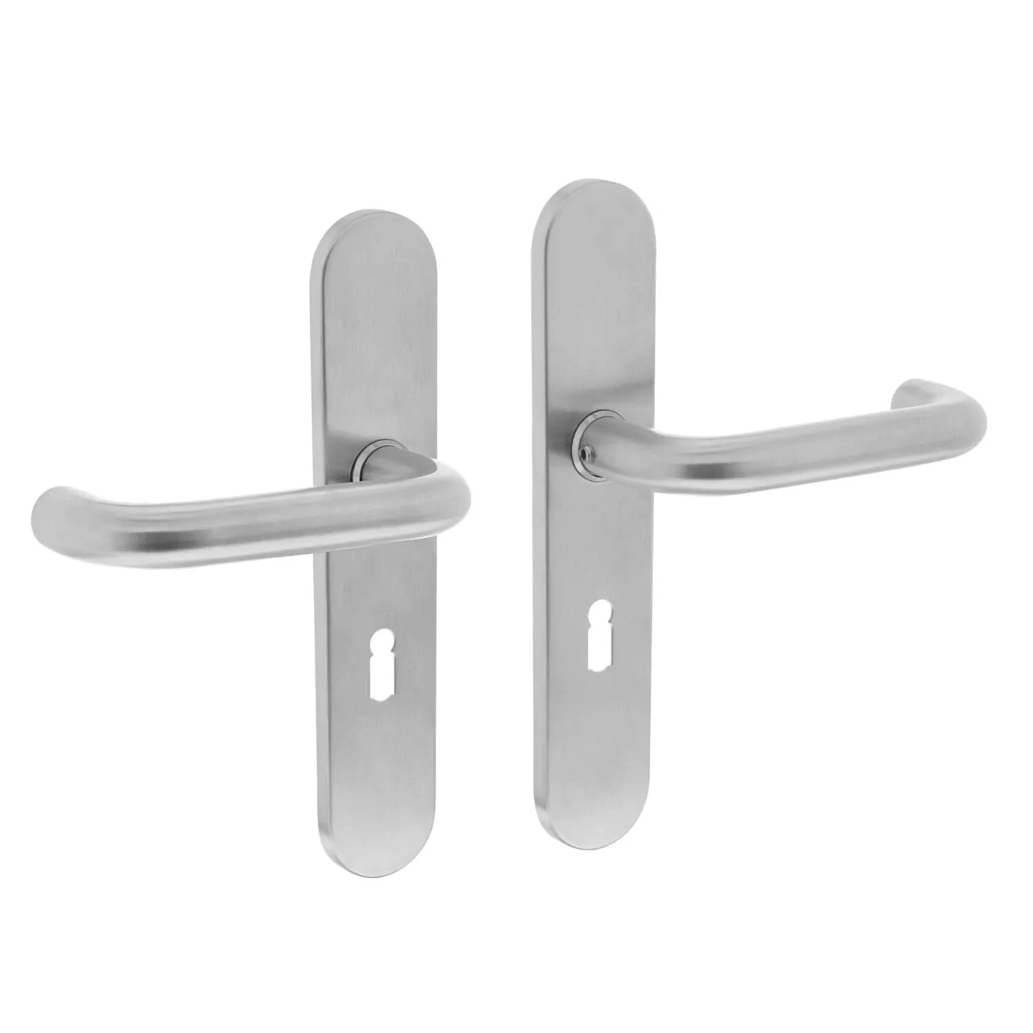 Intersteel Deurkruk Rond op schild rvs geborsteld - Deurbeslag-expert