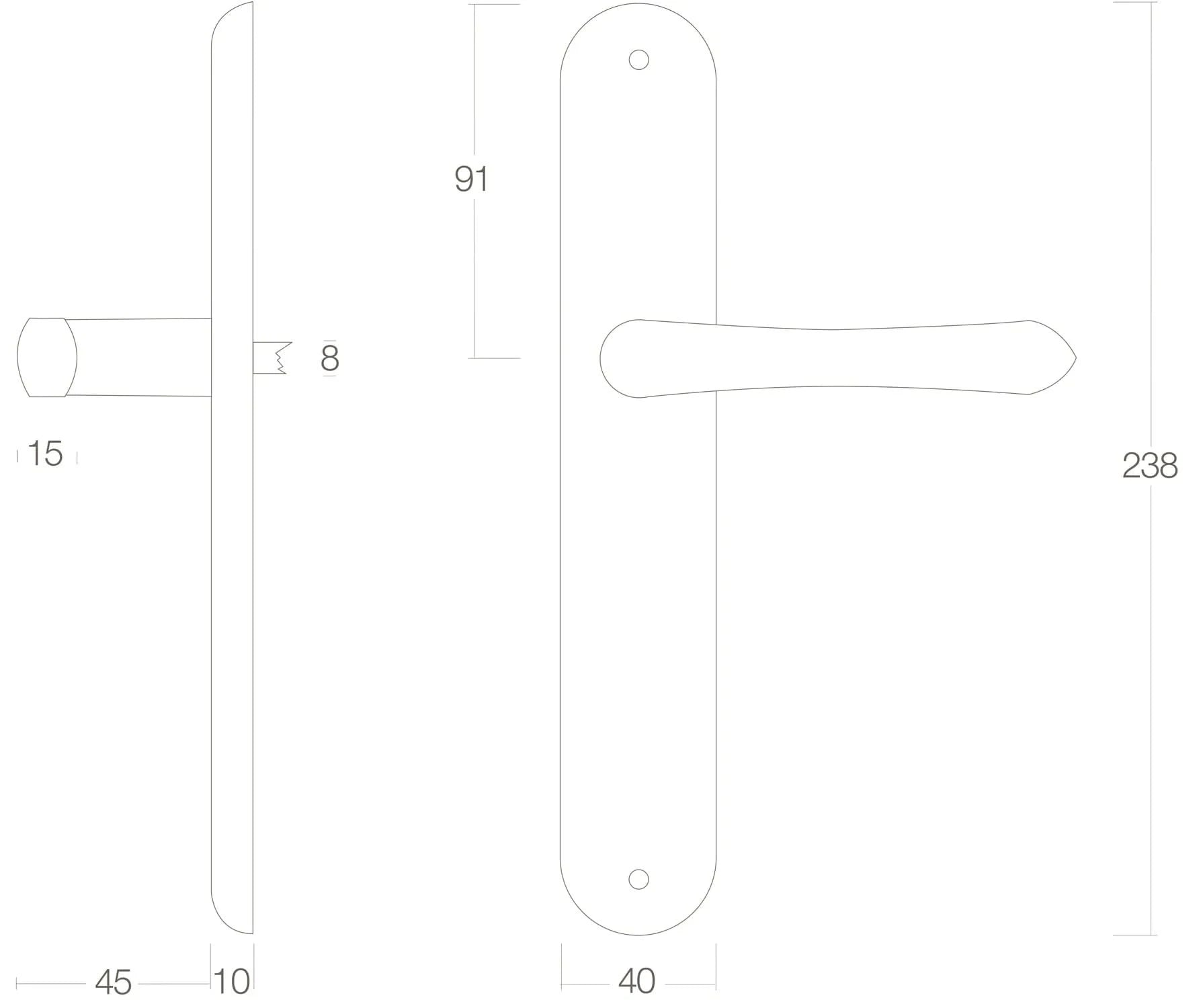 Intersteel Deurkruk Saturnus op schild messing gelakt Blind 1