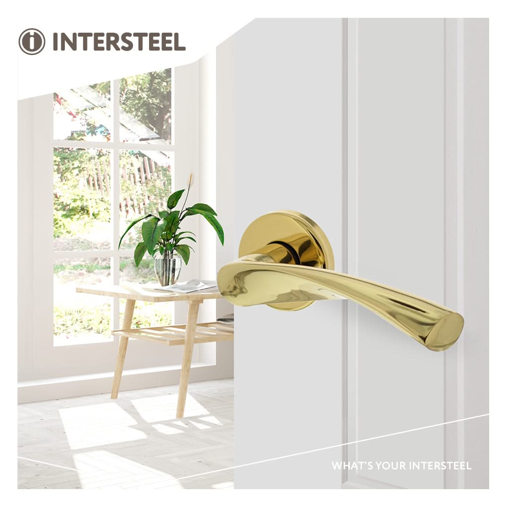 Intersteel Deurkruk Vlinder op rozet messing gelakt 2