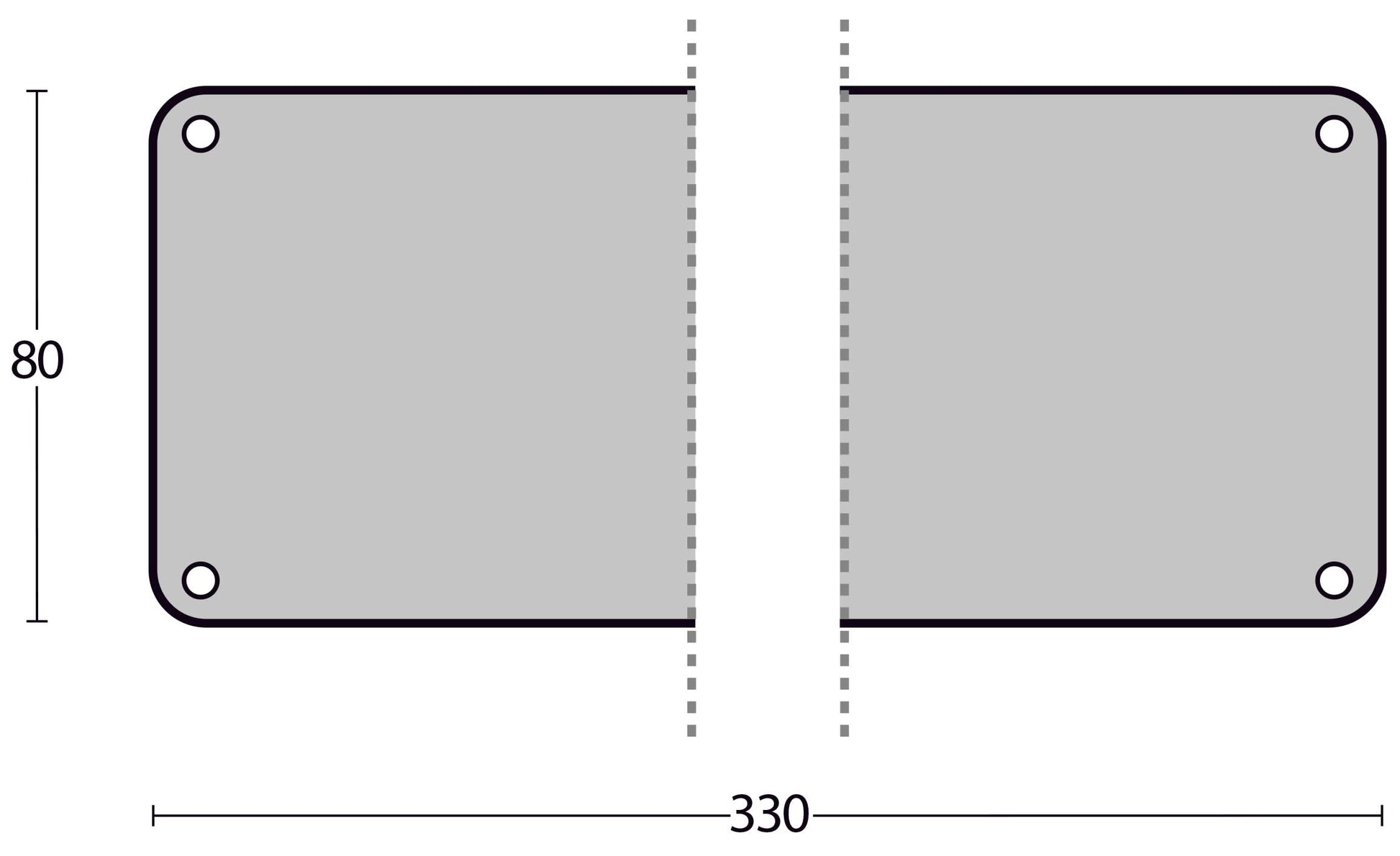 Intersteel Deurplaat 80 mm x 330 mm rvs geborsteld 1