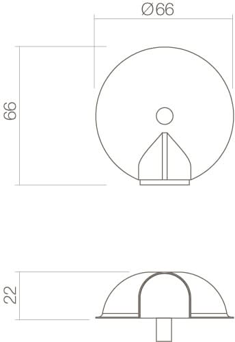 Intersteel Deurstop bol o65mm met nokken rvs geborsteld 1