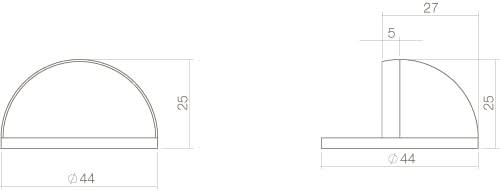 Intersteel Deurstop bolrond rvs geborsteld 1