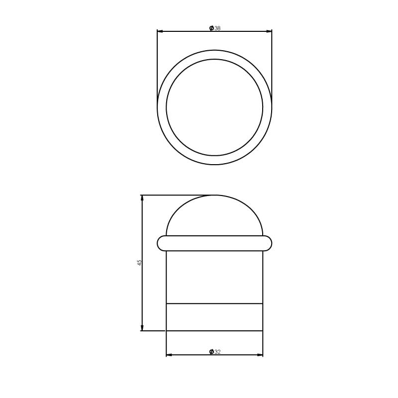 Intersteel Deurstop met ring nikkel 1