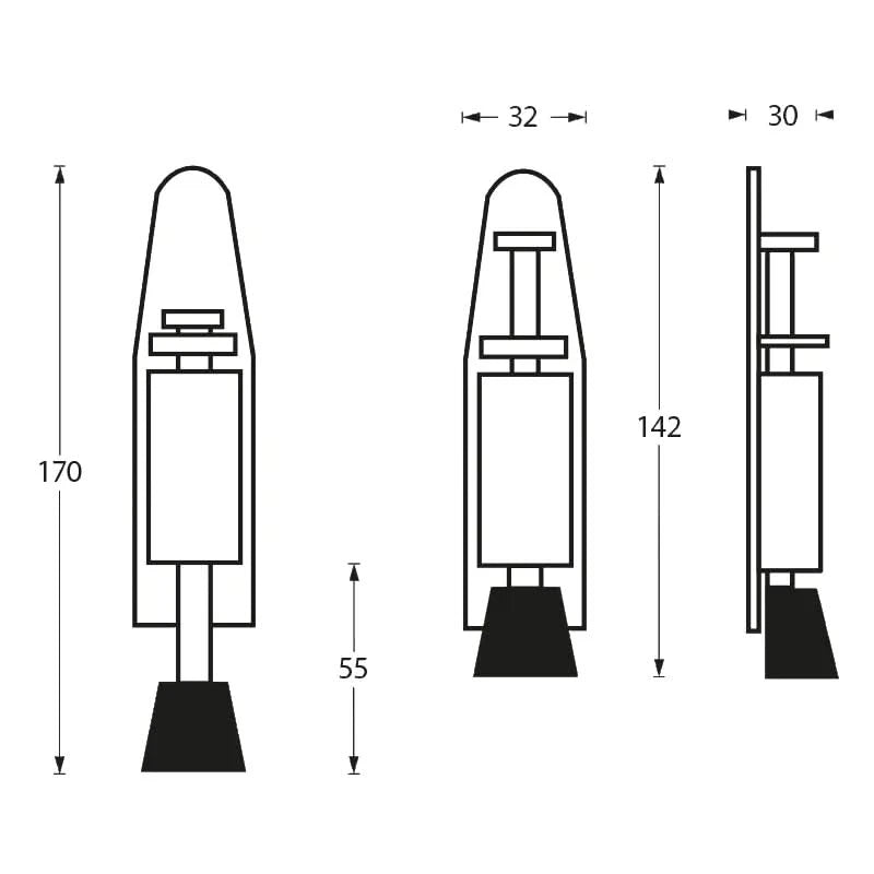 Intersteel Deurvastzetter 142 mm rvs geborsteld 1