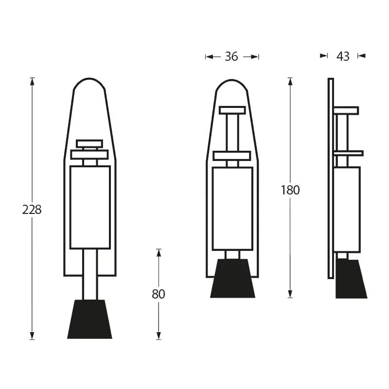 Intersteel Deurvastzetter 180 mm rvs geborsteld 1
