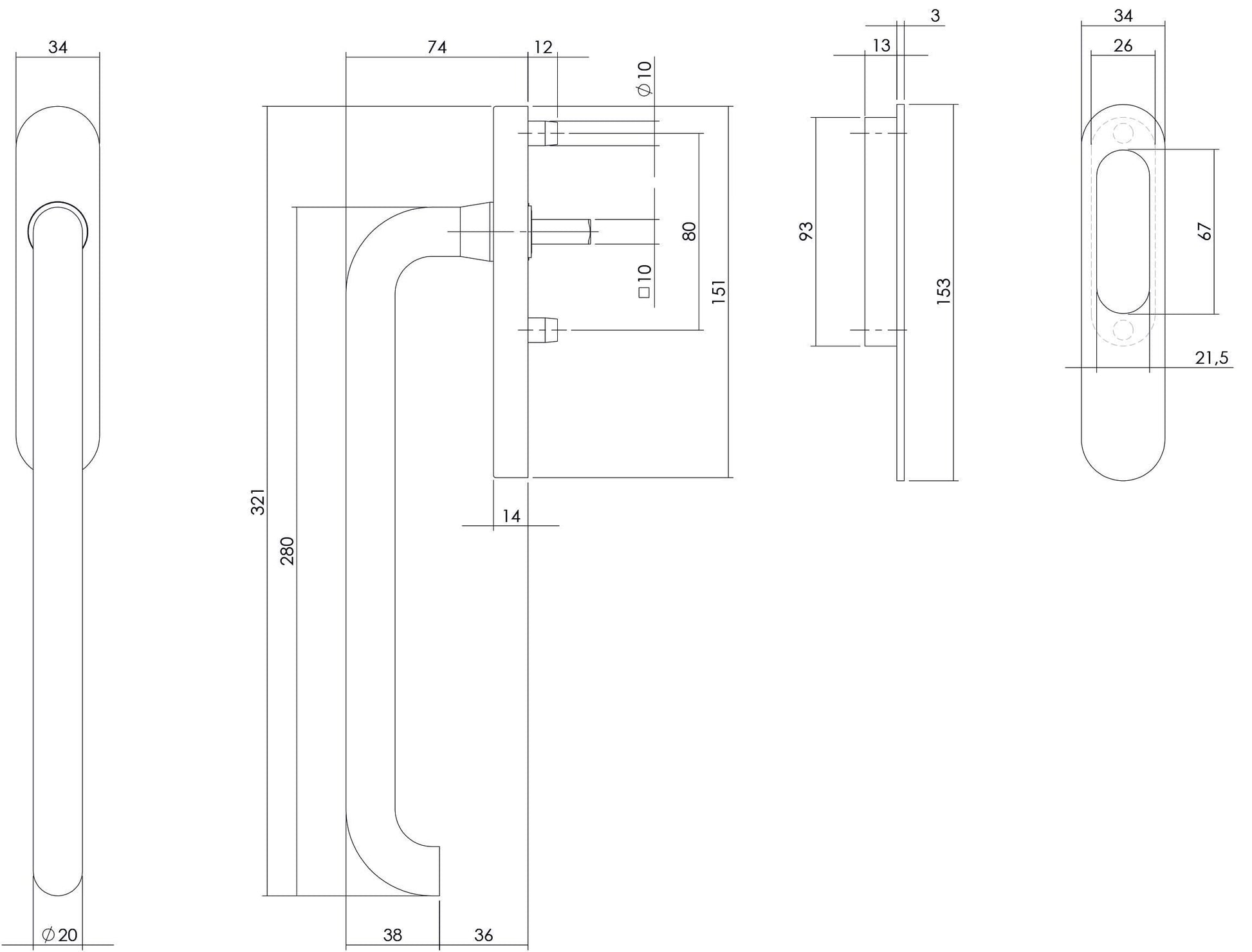 Intersteel Hef schuifdeurbeslag blind rvs geborsteld 1