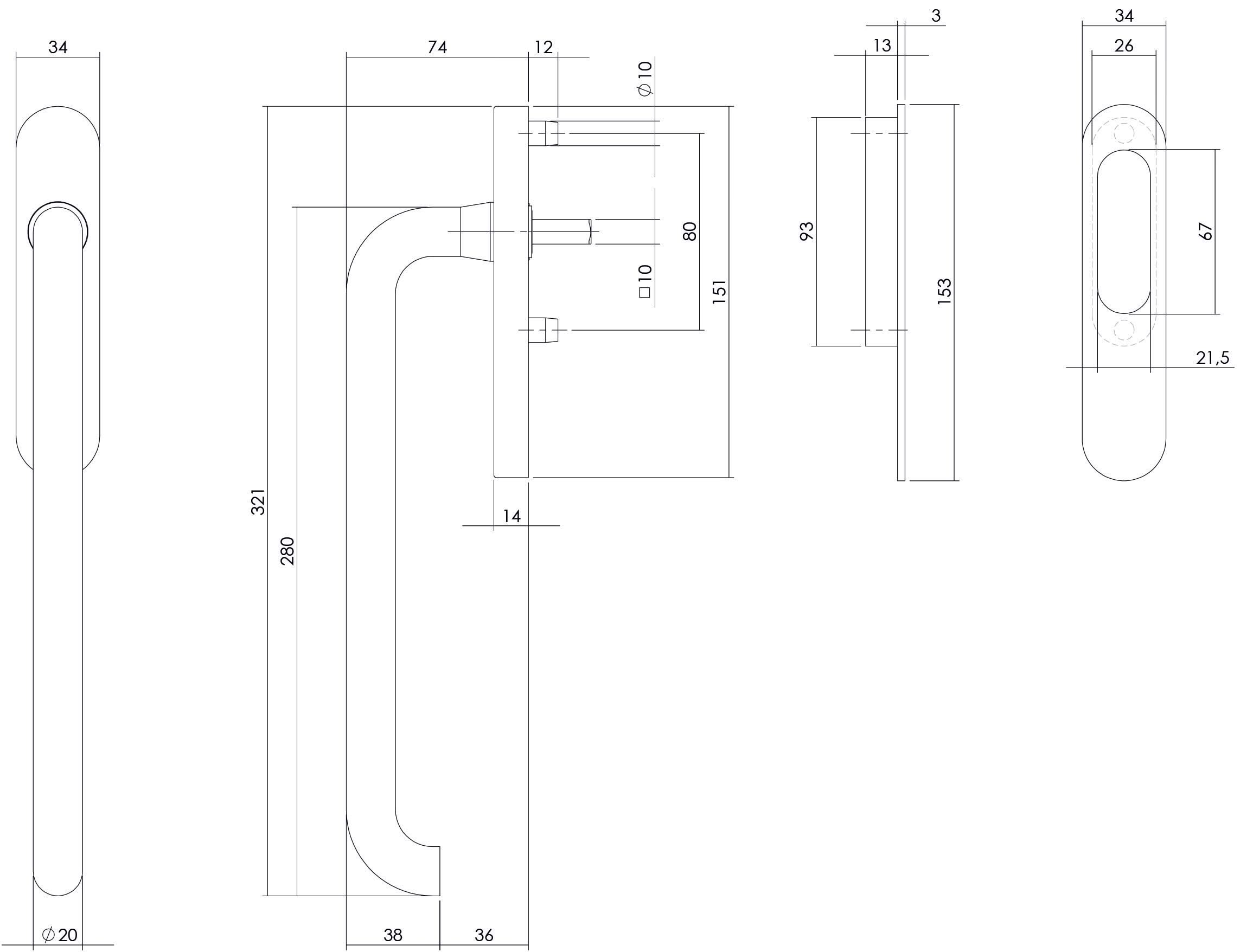 Intersteel Hef schuifdeurbeslag blind rvs geborsteld 1