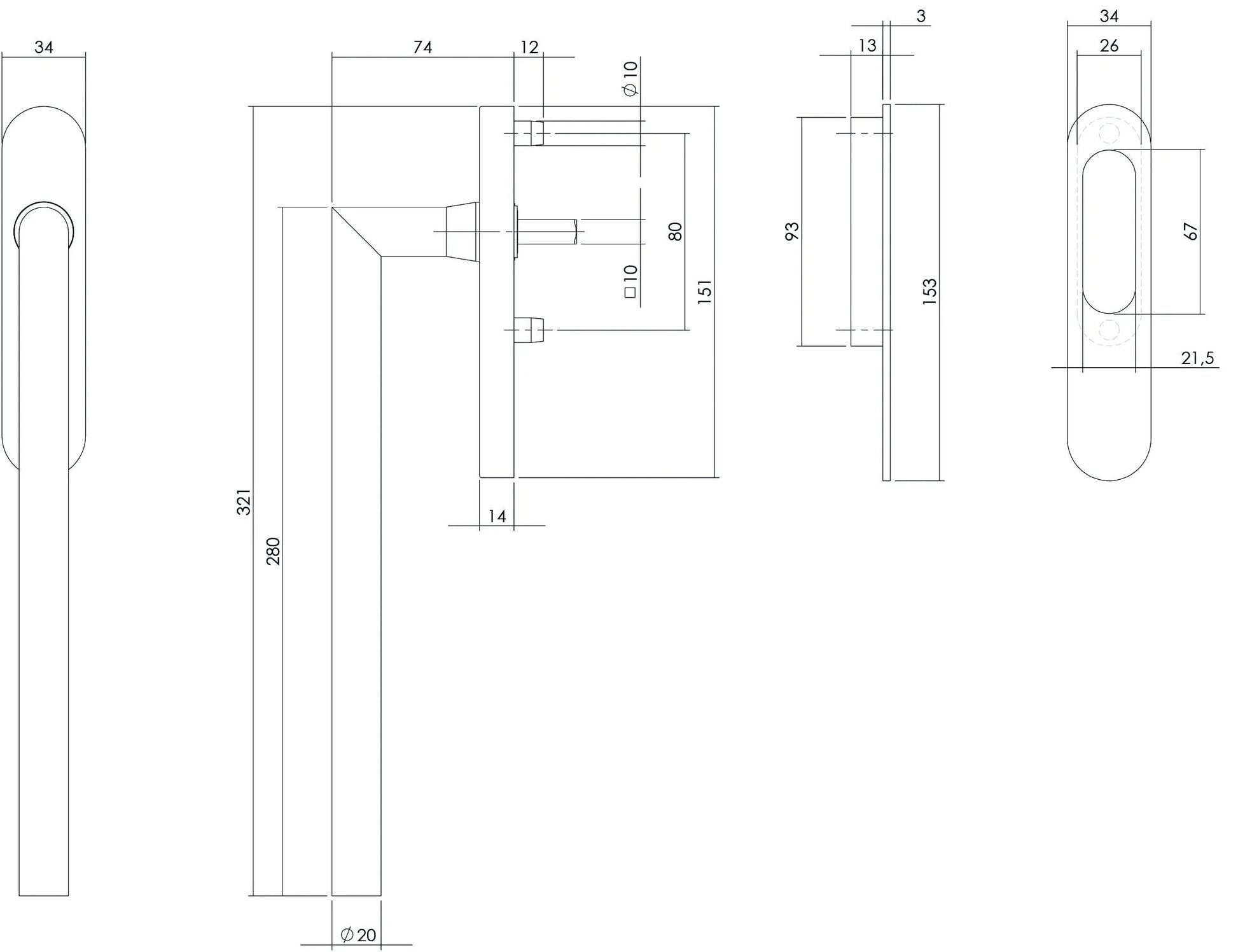Intersteel Hef schuifdeurbeslag hoek blind rvs geborsteld 1