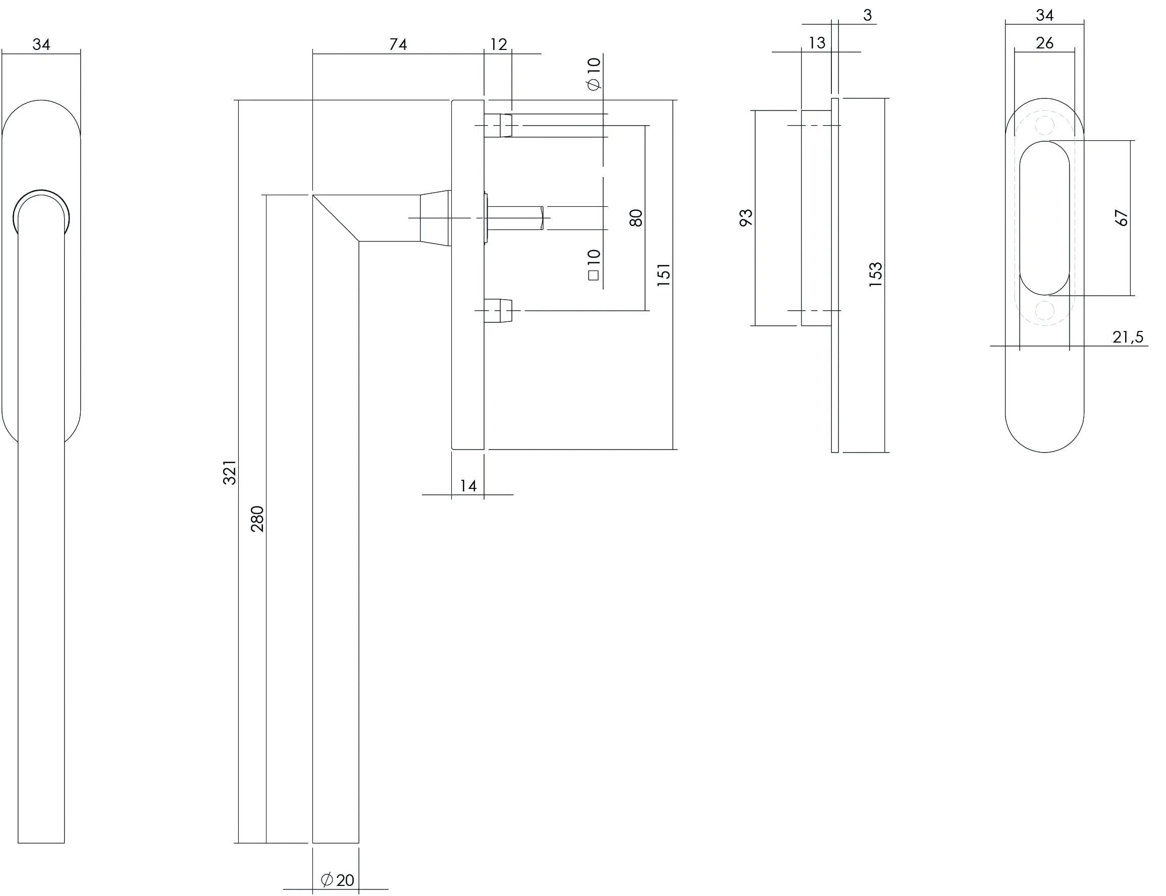 Intersteel Hef schuifdeurbeslag hoek blind rvs geborsteld 1