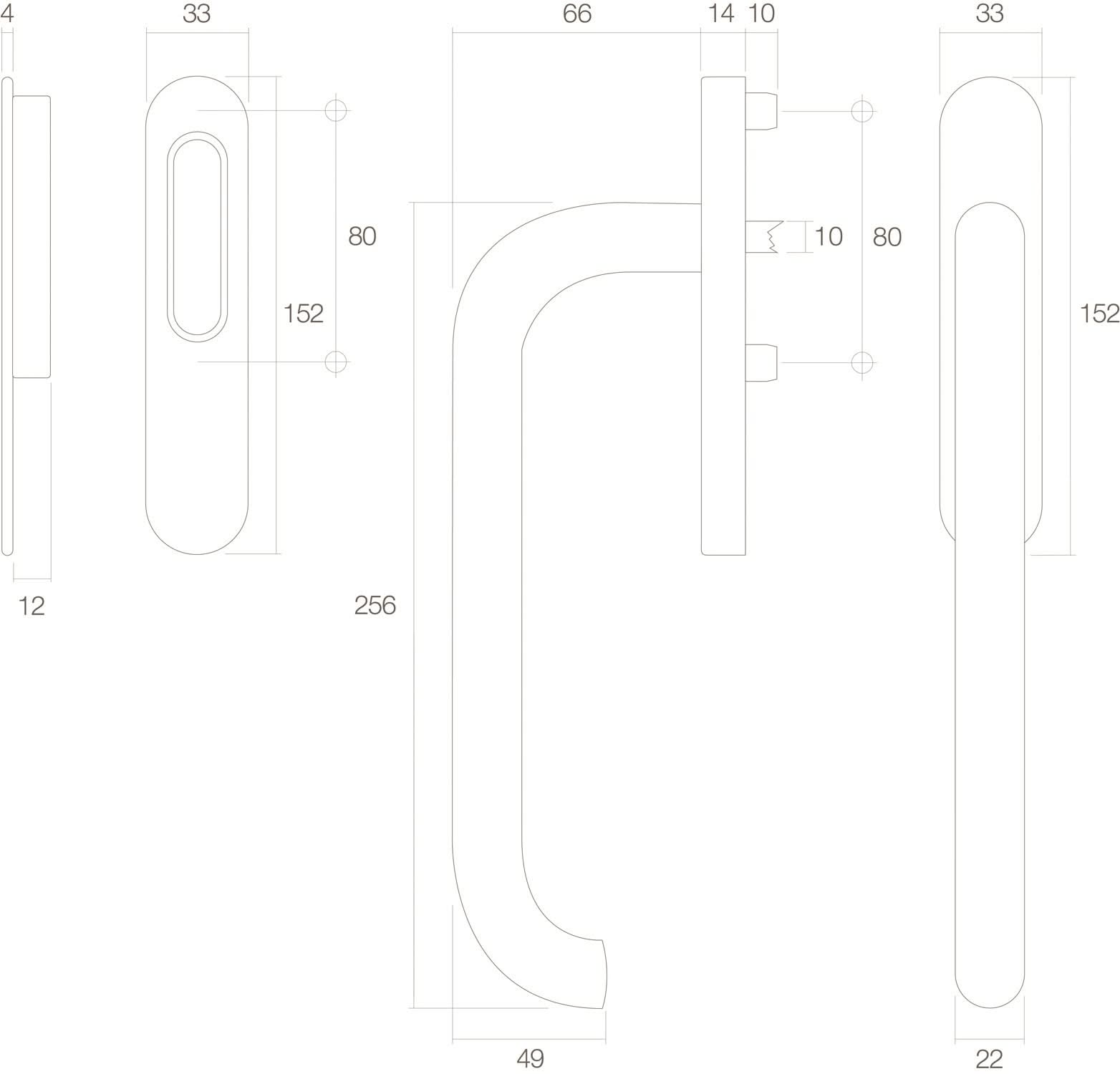 Intersteel Hef schuifdeurbeslag profielcilindergat messing gelakt 1