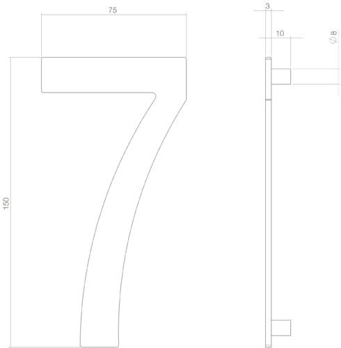 Intersteel Huisnummer 7 rvs mat zwart 1