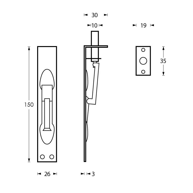 Intersteel Kantschuif 150 mm rvs geborsteld 1