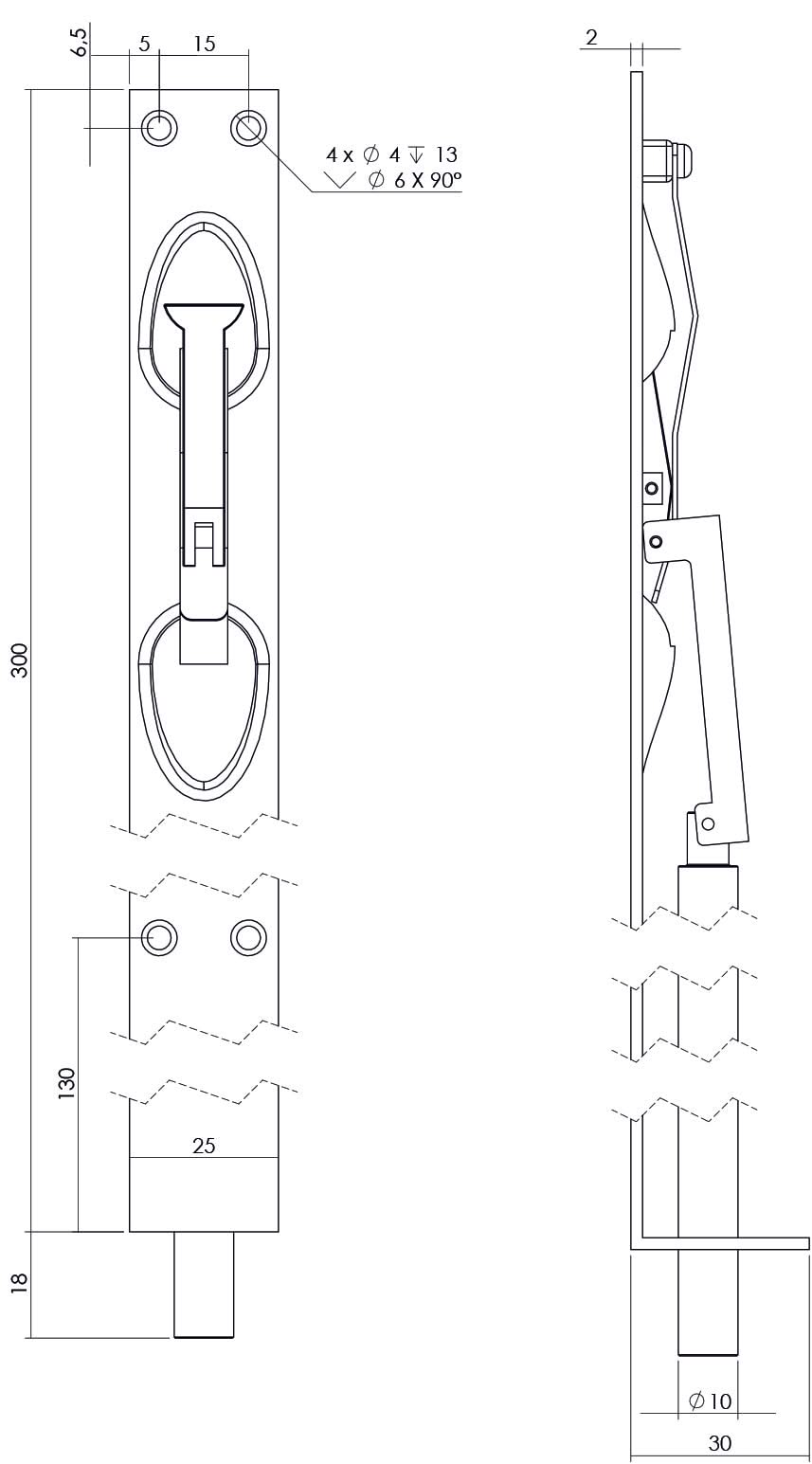 Intersteel Kantschuif 300 mm rvs geborsteld 1