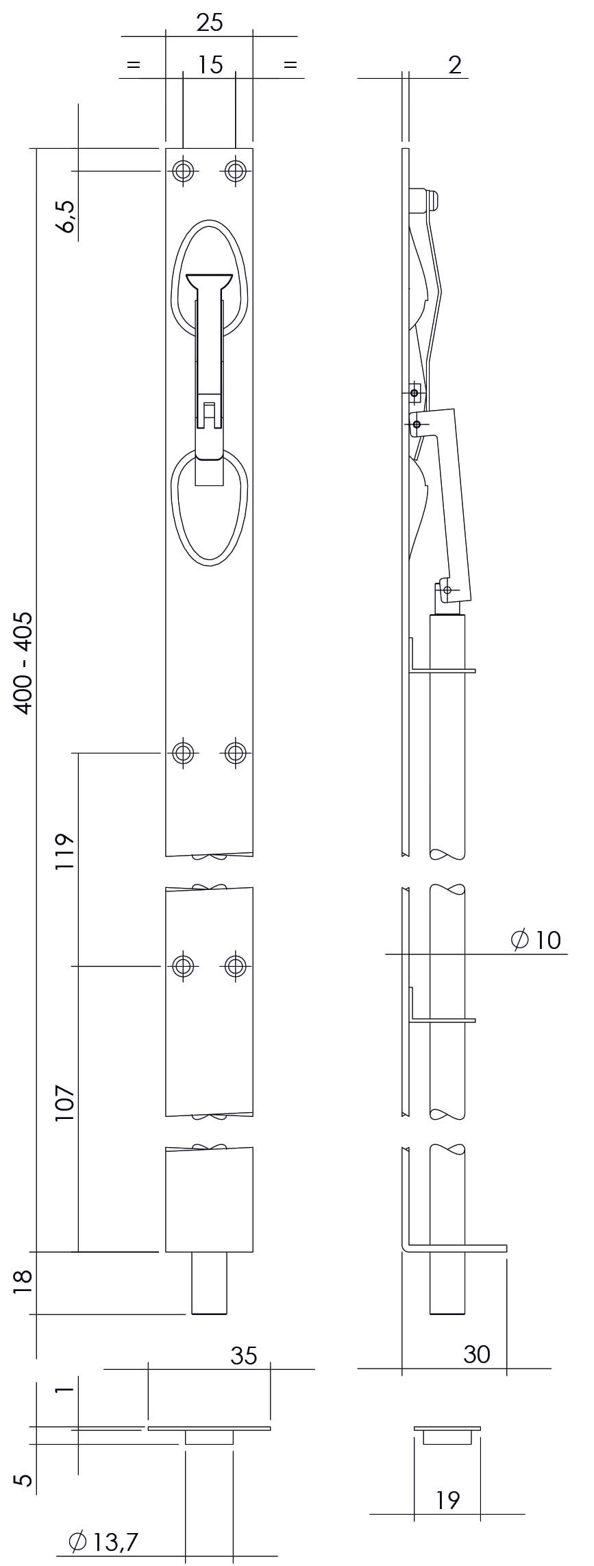 Intersteel Kantschuif 400 mm rvs geborsteld 1