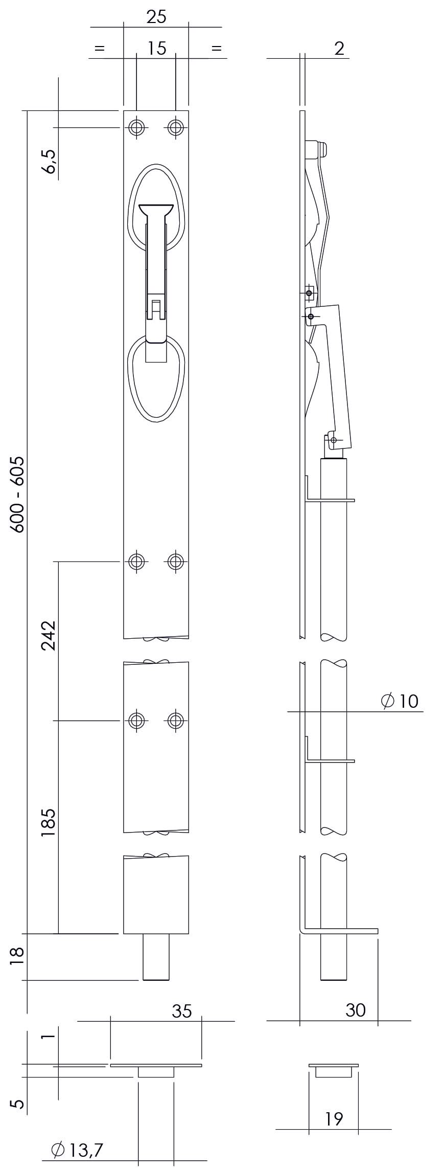 Intersteel Kantschuif 600 mm rvs geborsteld 1