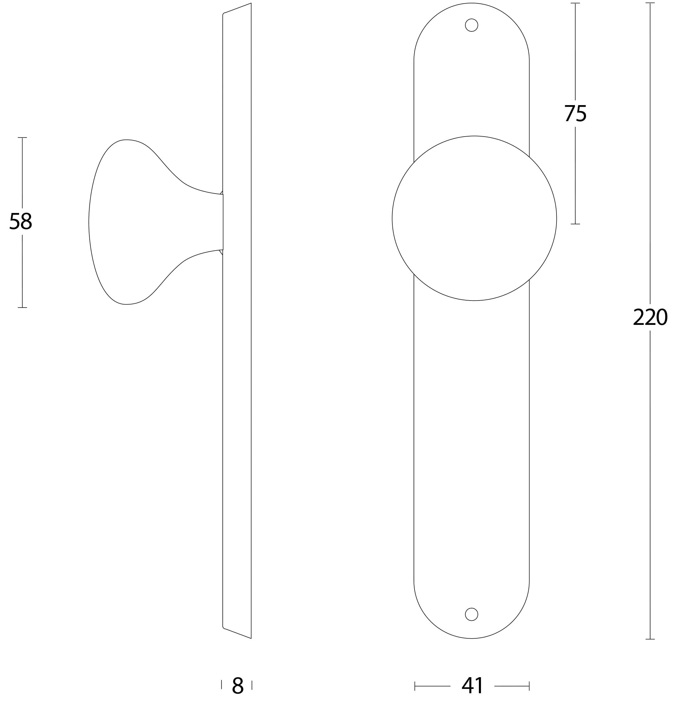 Intersteel Knop Paddenstoel op schild rvs geborsteld Blind 1