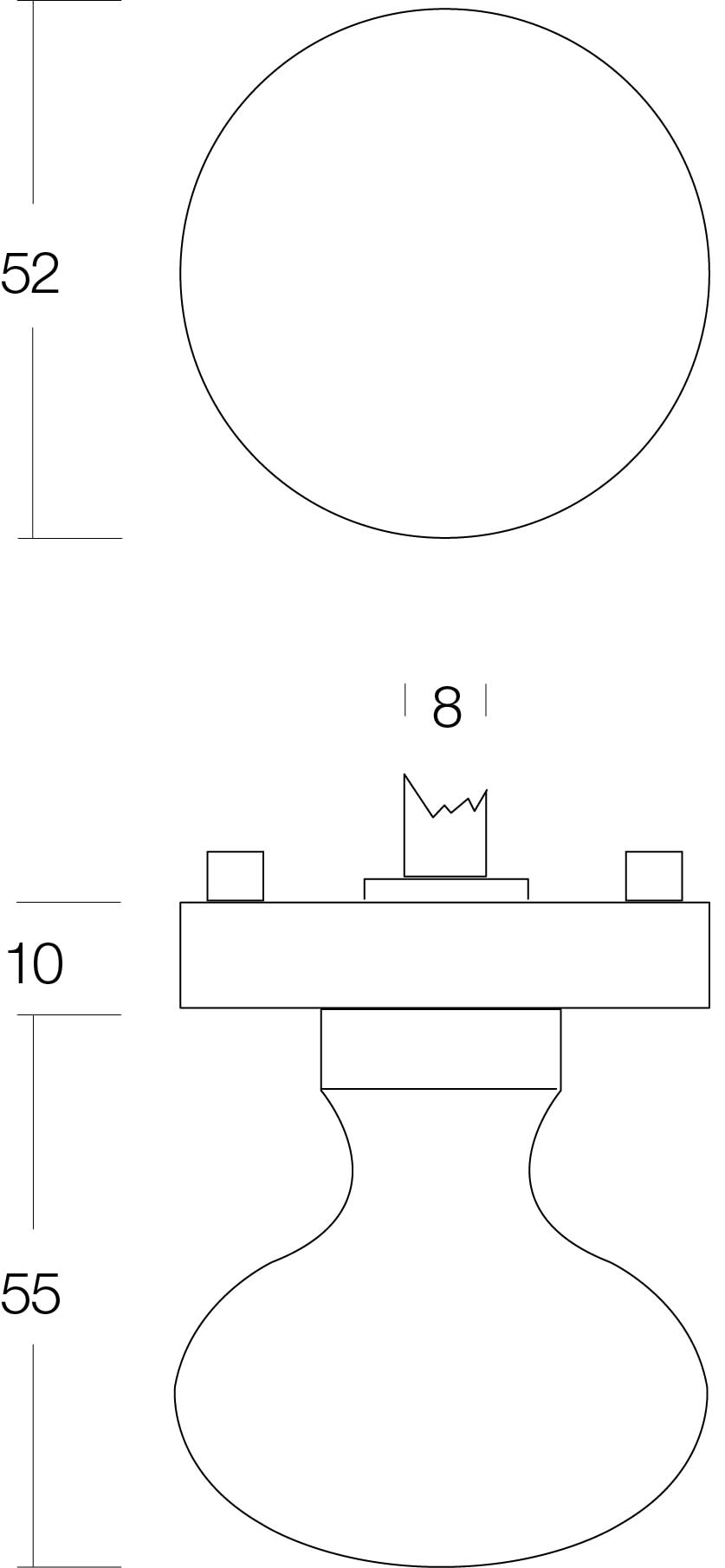 Intersteel Knop op rozet nikkel mat 1