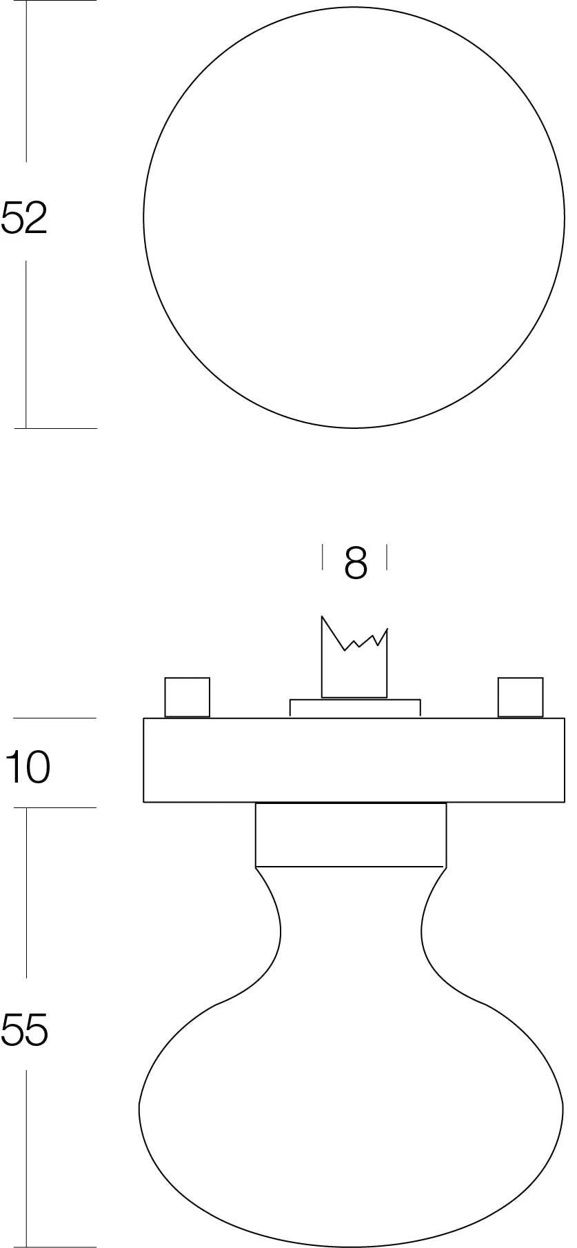 Intersteel Knop op rozet o52x10mm zwart 1