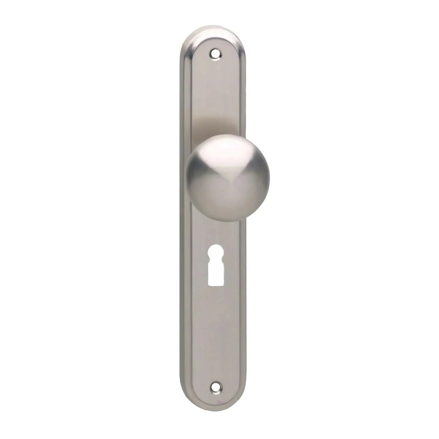 Intersteel knop op schild 60x25mm Nikkel Mat - Deurbeslag-expert