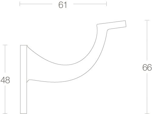 Intersteel Leuninghouder hol zadel chroom 1