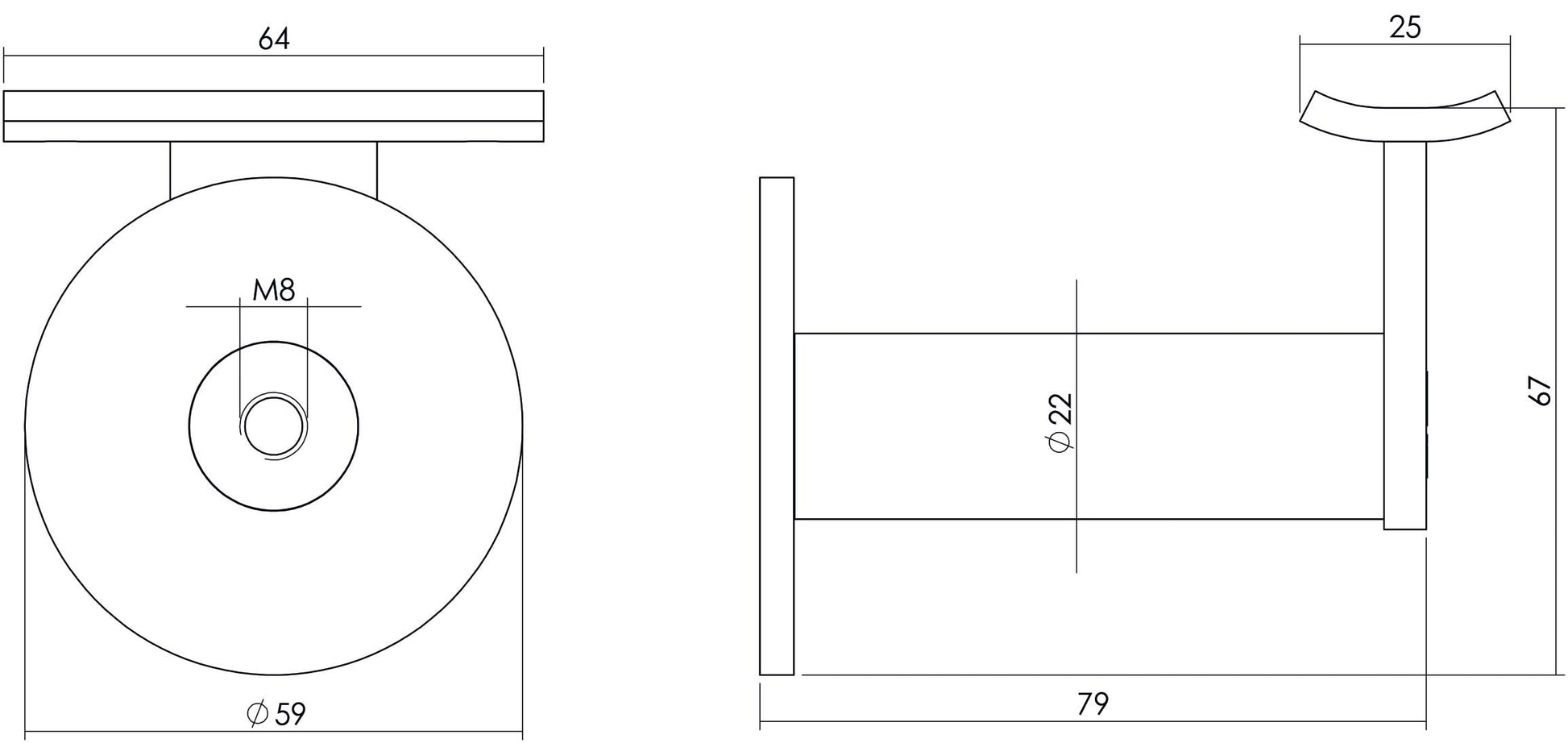 Intersteel Leuninghouder zwaar met hol zadel rvs geborsteld 1