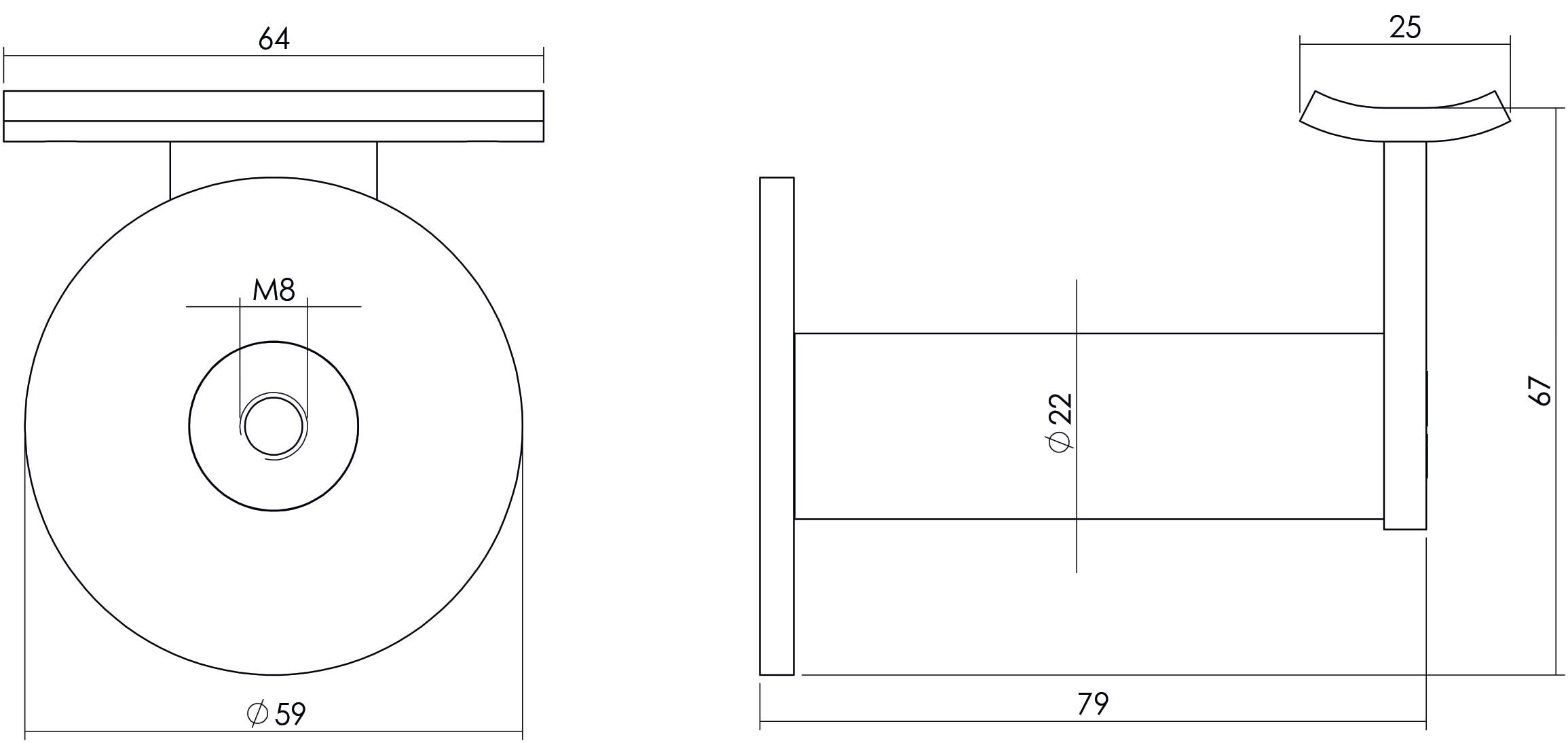 Intersteel Leuninghouder zwaar met hol zadel rvs geborsteld 1