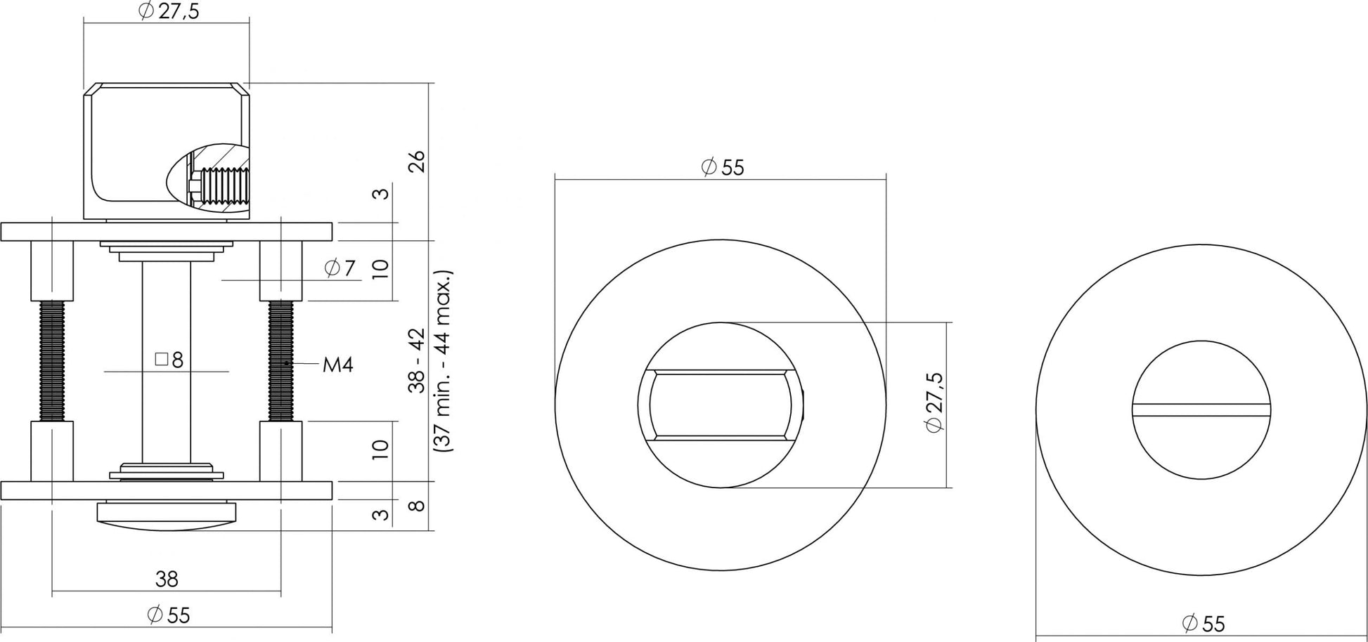Intersteel Magneet rozet rond met toilet badkamersluiting rvs geborsteld 1 scaled
