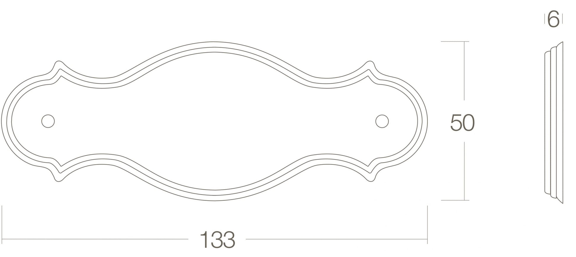 Intersteel Naamplaat 133 x 50 x 6 mm met rand messing gelakt 1 scaled