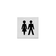 Intersteel | Pictogram dames- en herentoilet | Zelfklevend | Vierkant | RVS Geborsteld