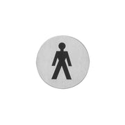 Intersteel | Pictogram herentoilet | Zelfklevend | Rond | RVS Geborsteld