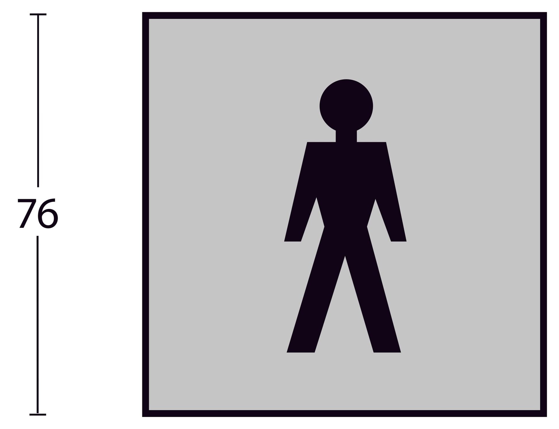 Intersteel Pictogram herentoilet zelfklevend vierkant rvs geborsteld 1
