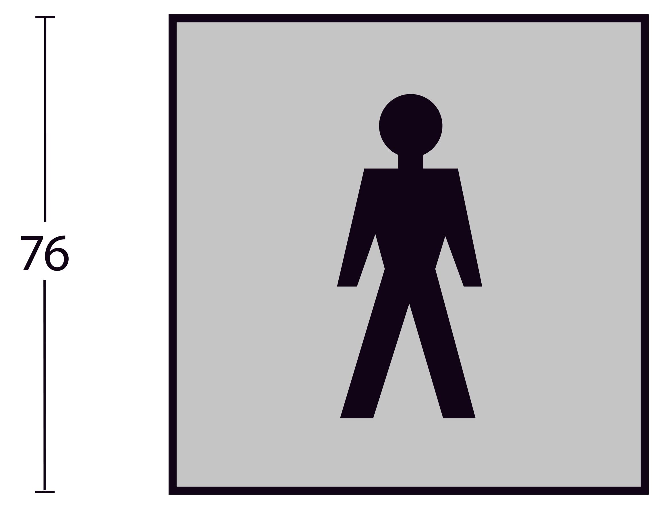 Intersteel Pictogram herentoilet zelfklevend vierkant rvs geborsteld 1