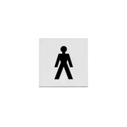 Intersteel | Pictogram herentoilet | Zelfklevend | Vierkant | RVS Geborsteld