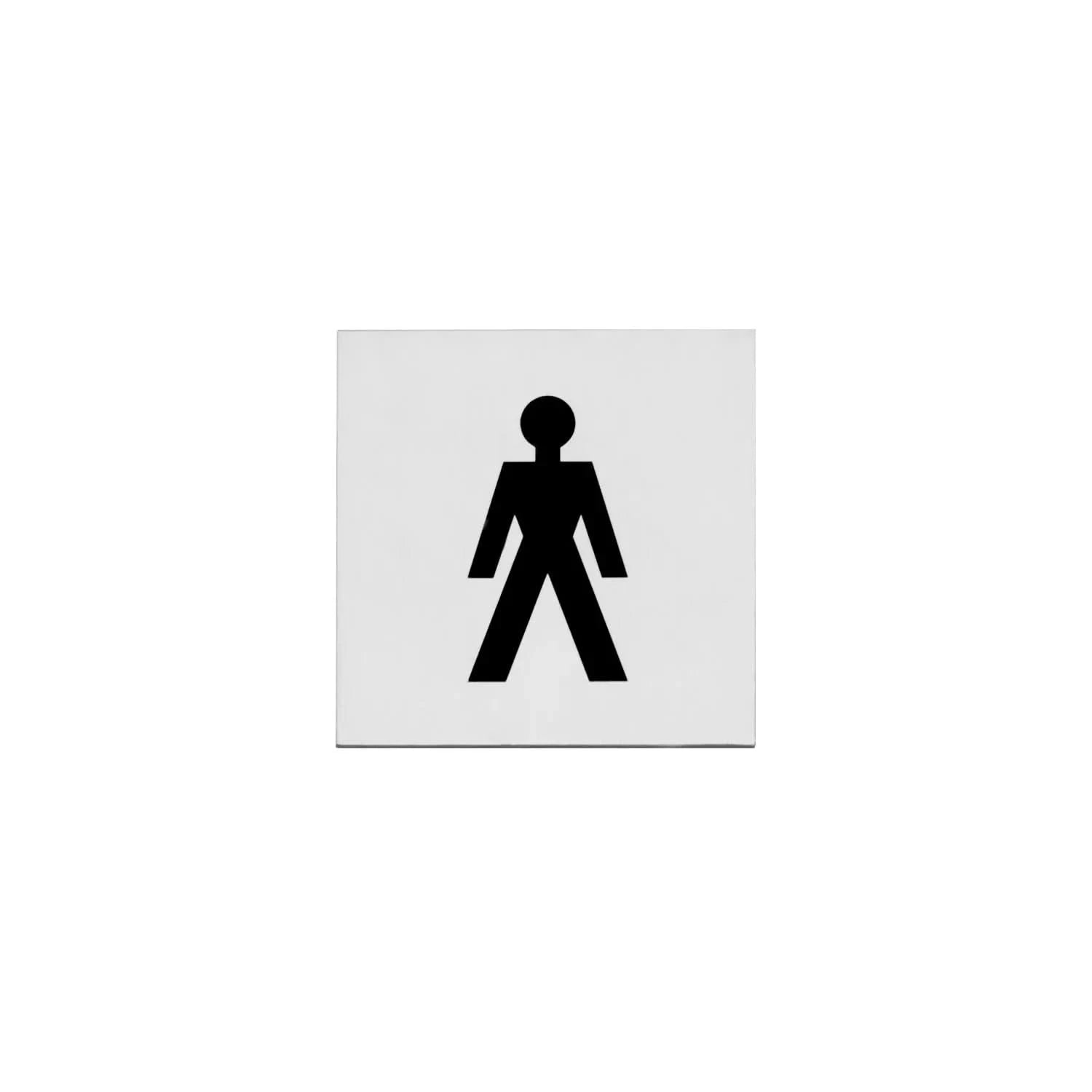 Intersteel | Pictogram herentoilet | Zelfklevend | Vierkant | RVS Geborsteld