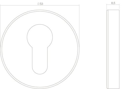 Intersteel Rozet met profielcilindergat mat zwart 1