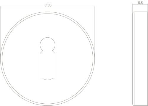 Intersteel Rozet met sleutelgat mat zwart 1