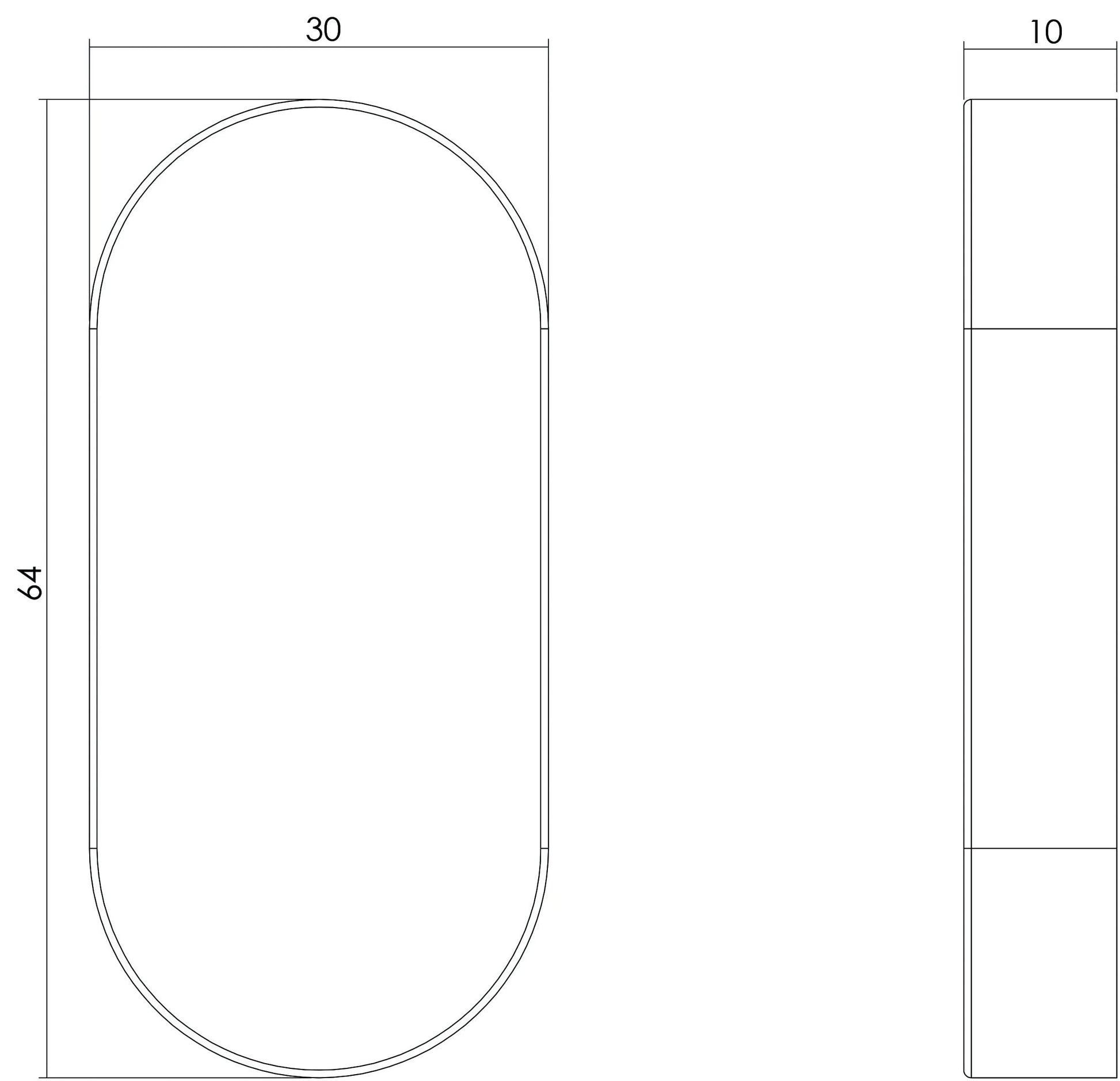 Intersteel Rozet ovaal verdekt rvs geborsteld 10 mm 1