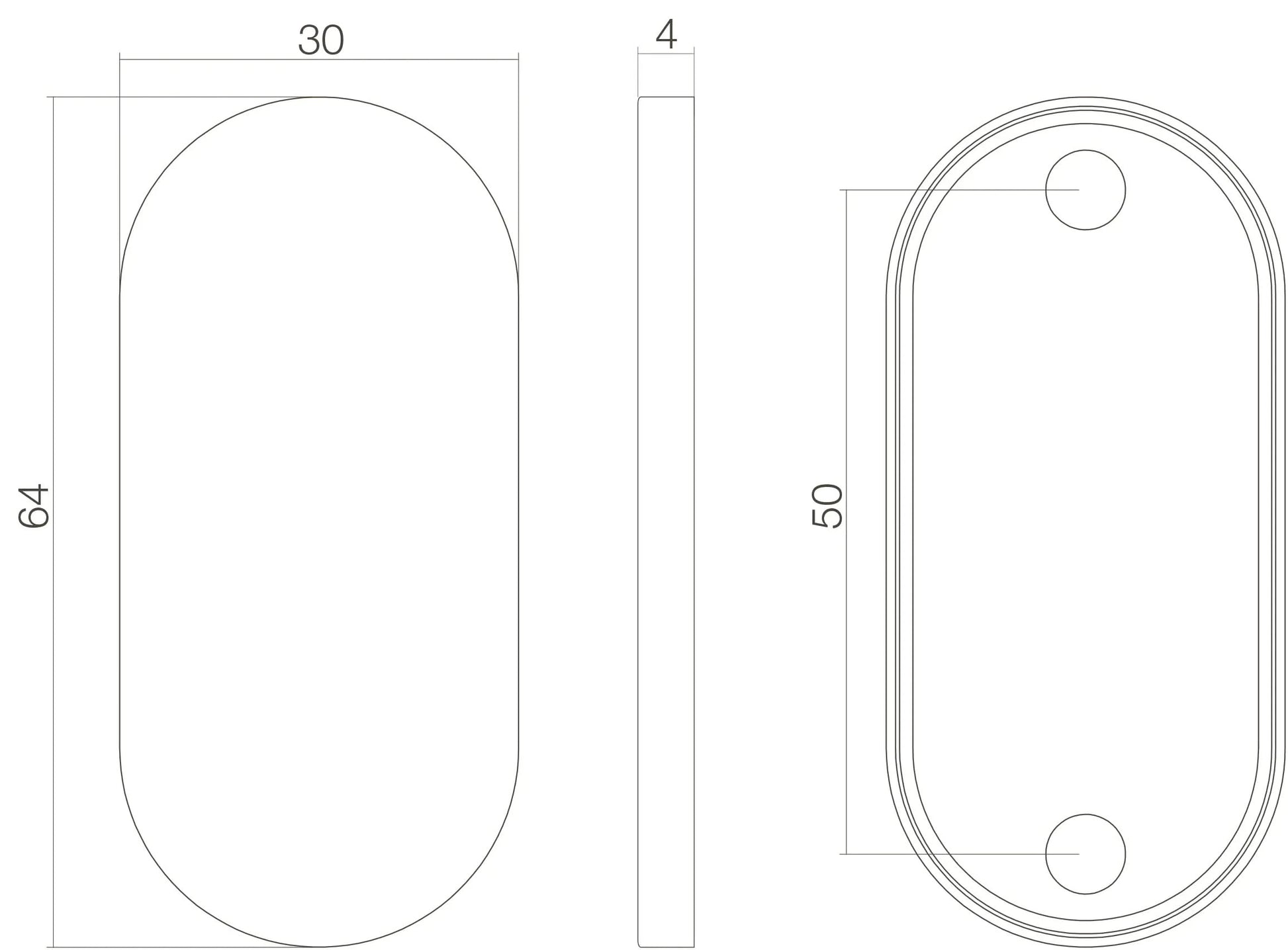 Intersteel Rozet ovaal verdekt rvs geborsteld 4 mm 1