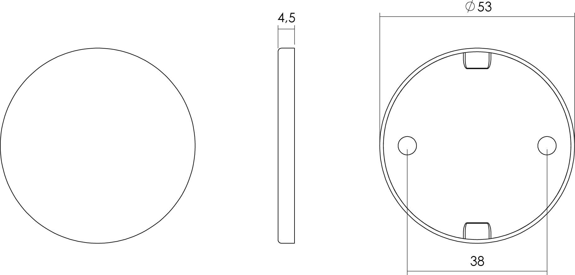 Intersteel Rozet plat verdekt rvs geborsteld 1