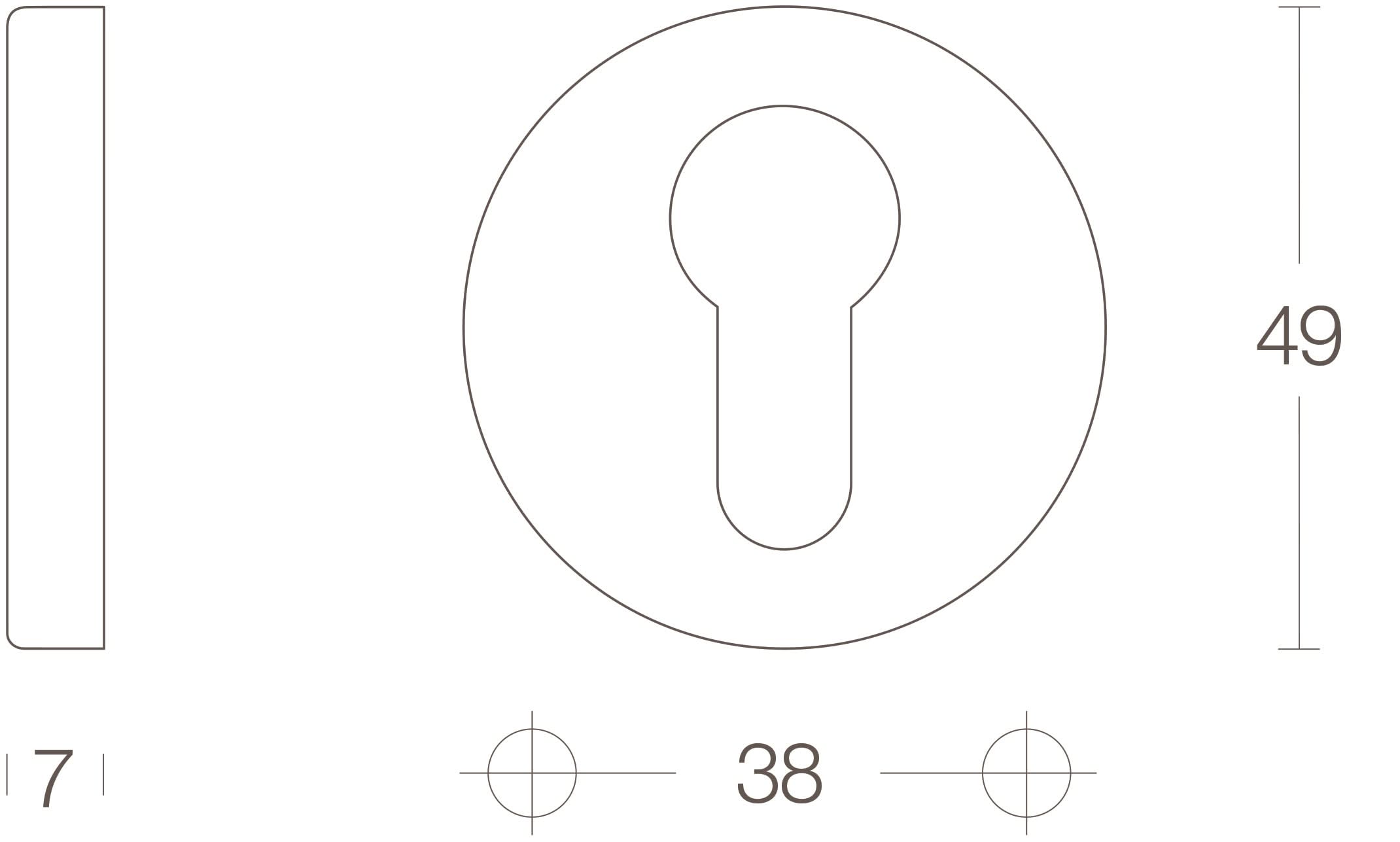 Intersteel Rozet profielcilindergat oud grijs 1