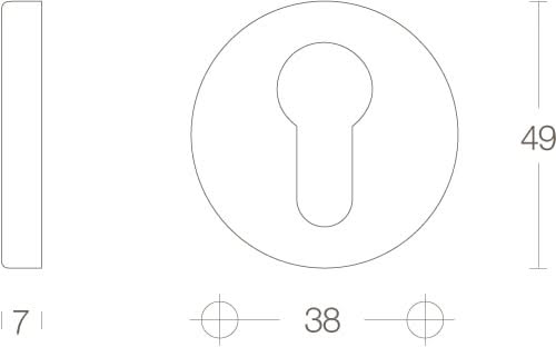 Intersteel Rozet profielcilindergat rond verdekt mat zwart 1