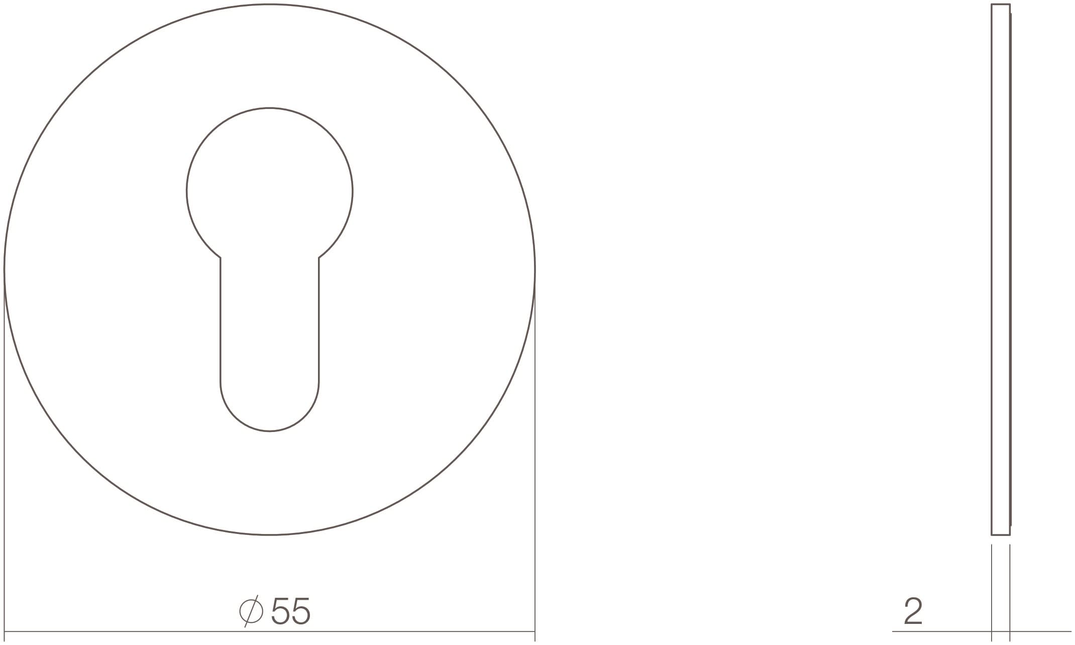 Intersteel Rozet profielcilindergat rond zelfklevend plat mat zwart 1