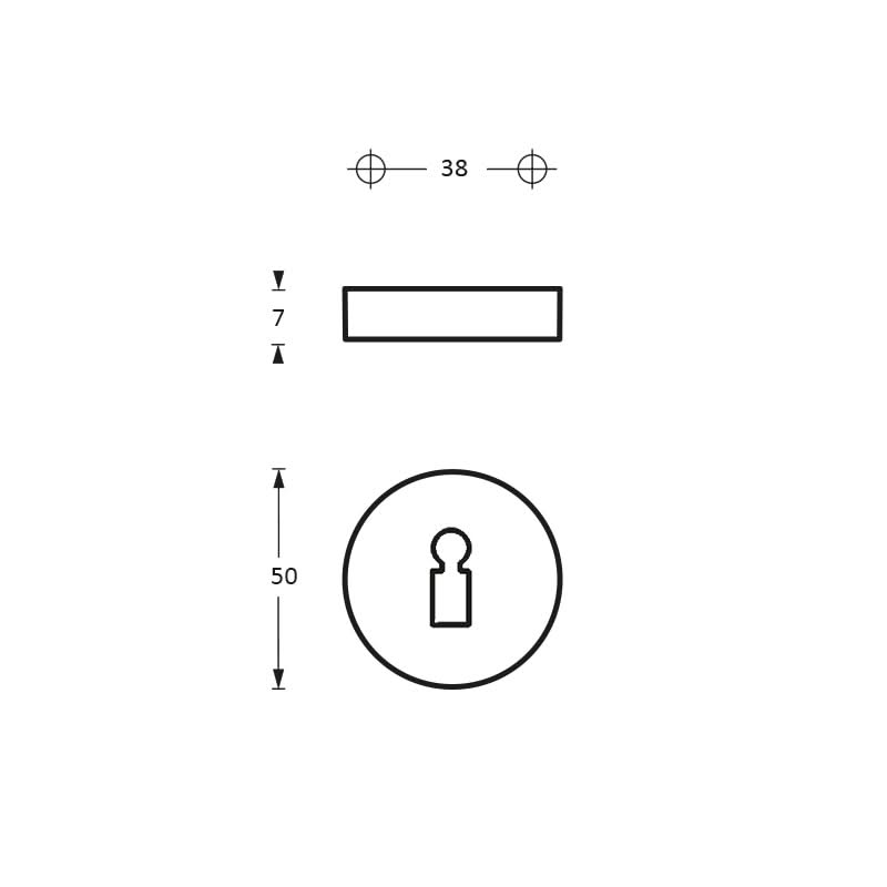 Intersteel Rozet sleutelgat antraciet titaan PVD 1