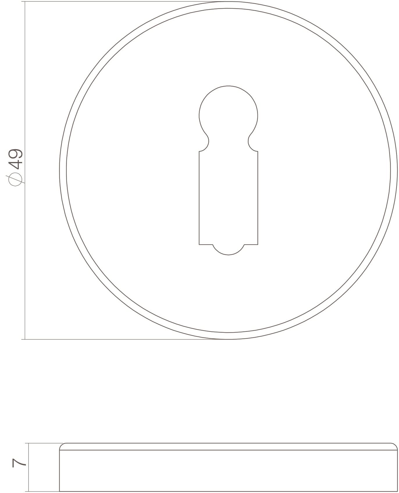 Intersteel Rozet sleutelgat oud grijs 1