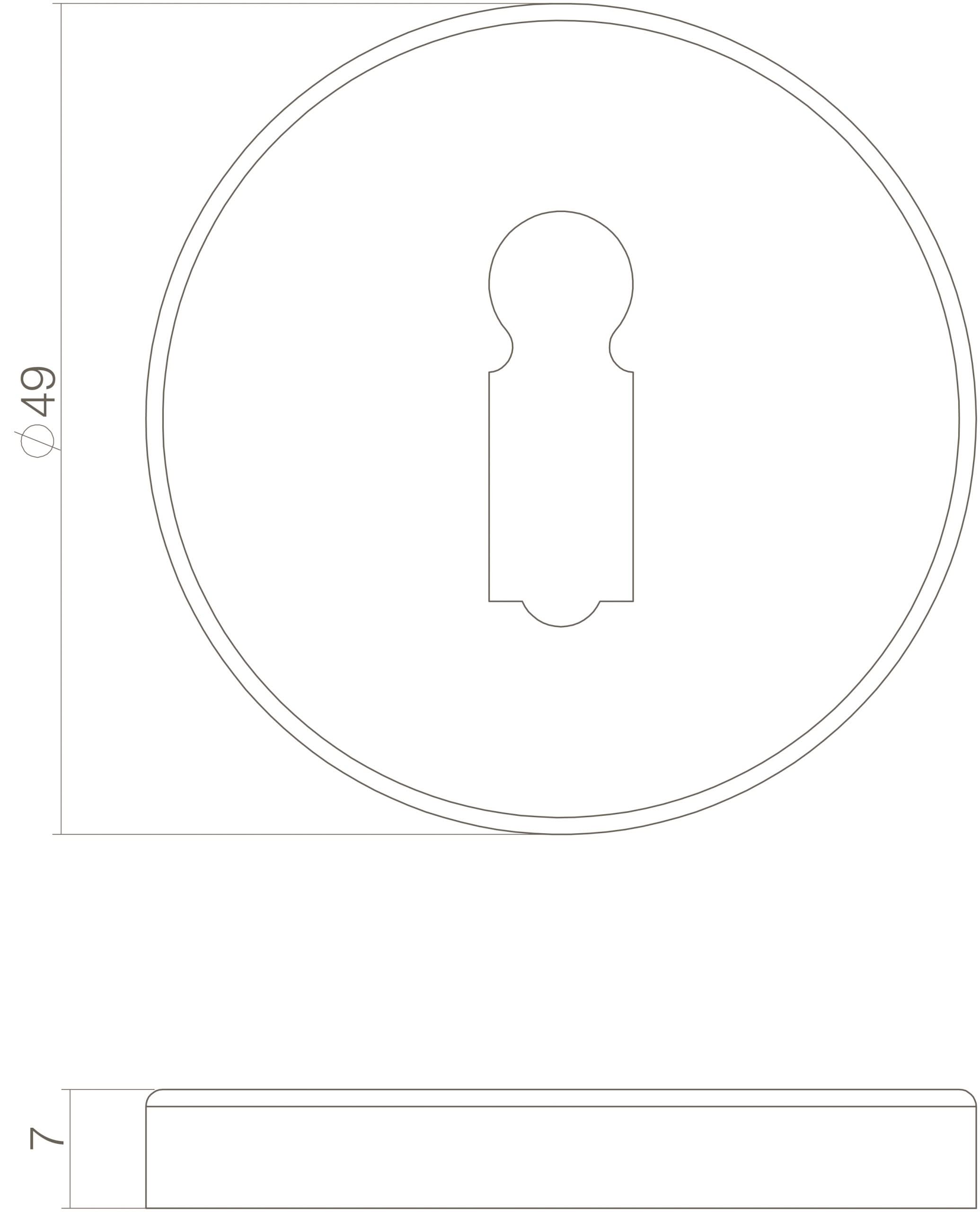 Intersteel Rozet sleutelgat rond messing getrommeld 1 scaled
