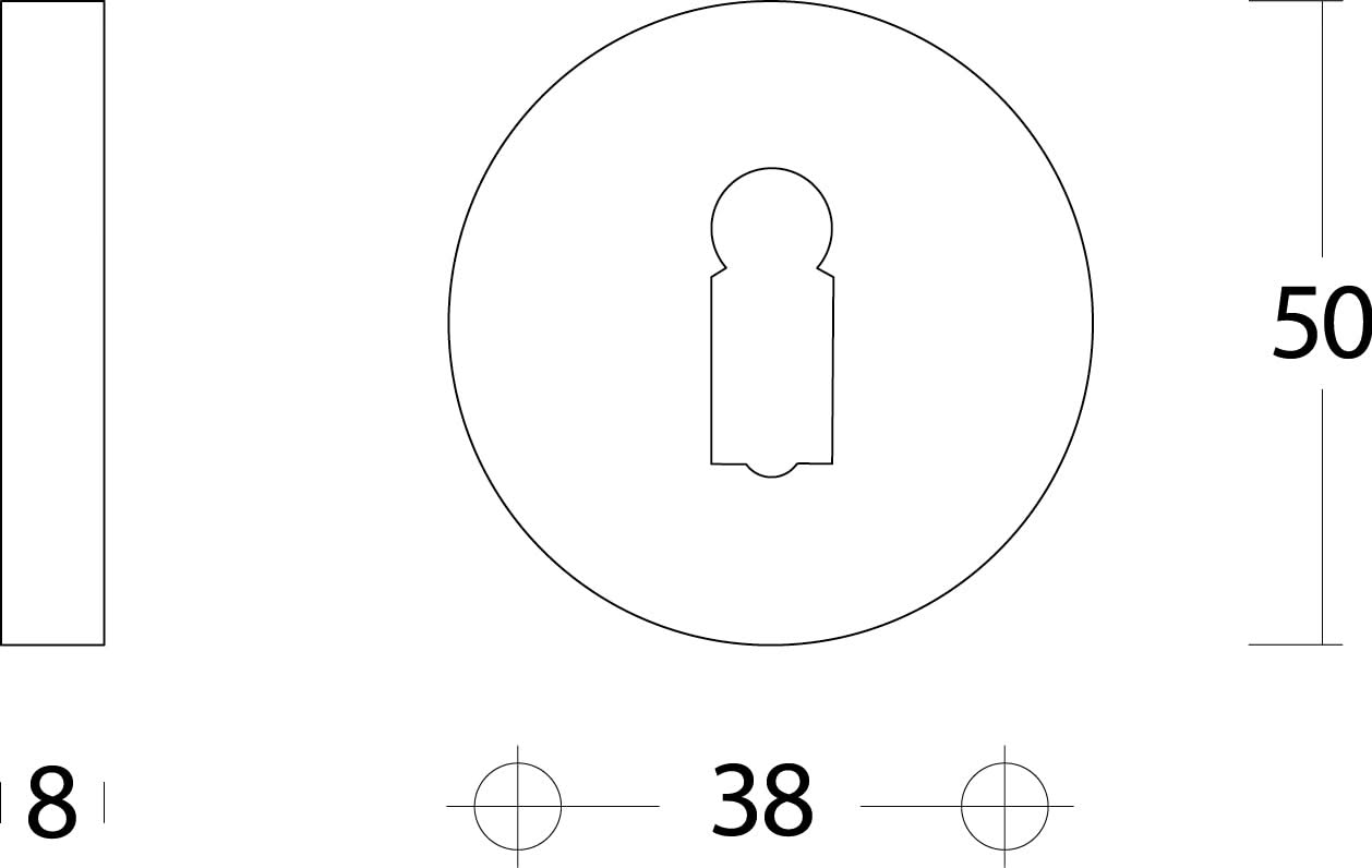 Intersteel Rozet sleutelgat rond verdekt chroom 50mm 1