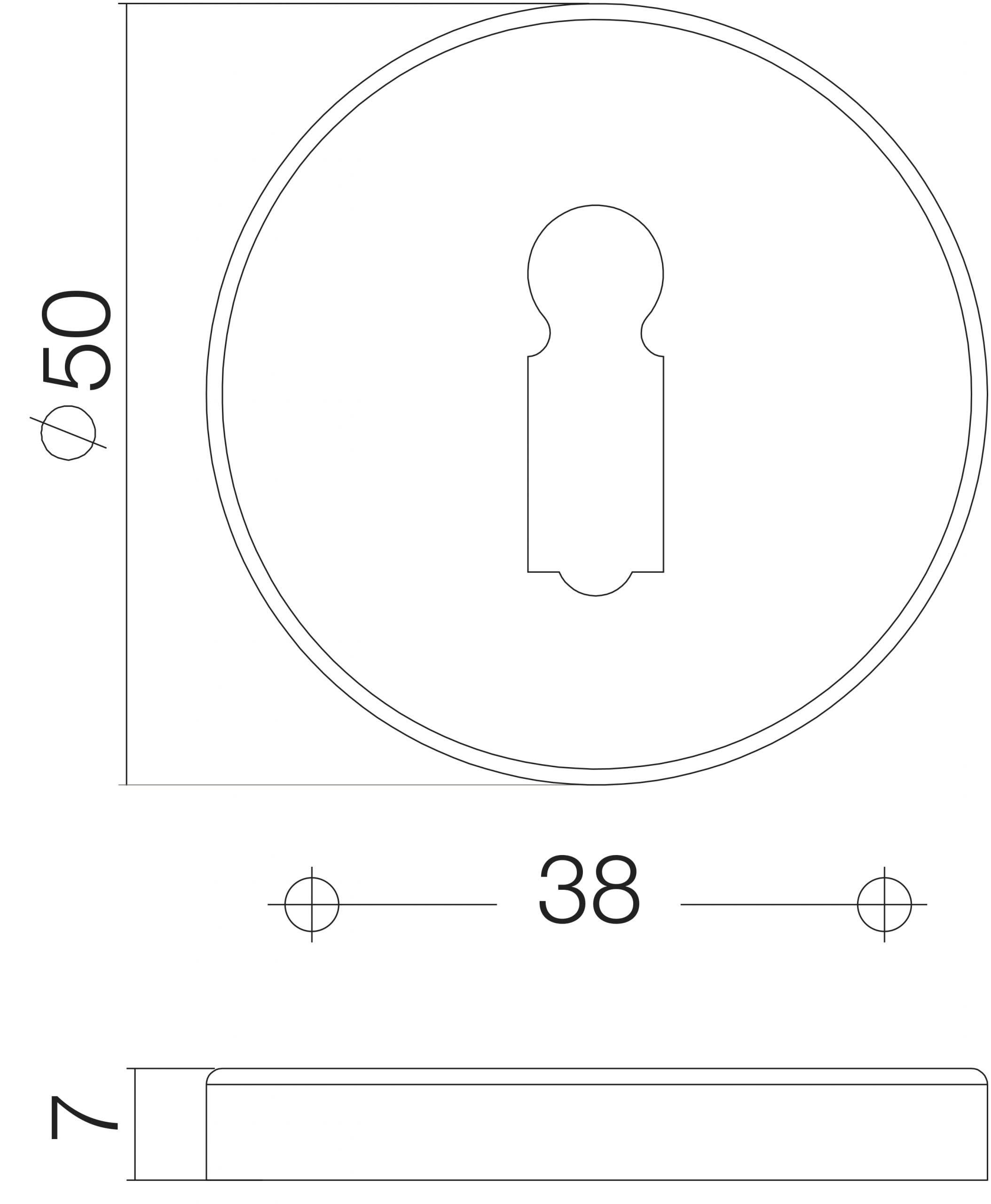 Intersteel Rozet sleutelgat rond verdekt messing gelakt 1 scaled
