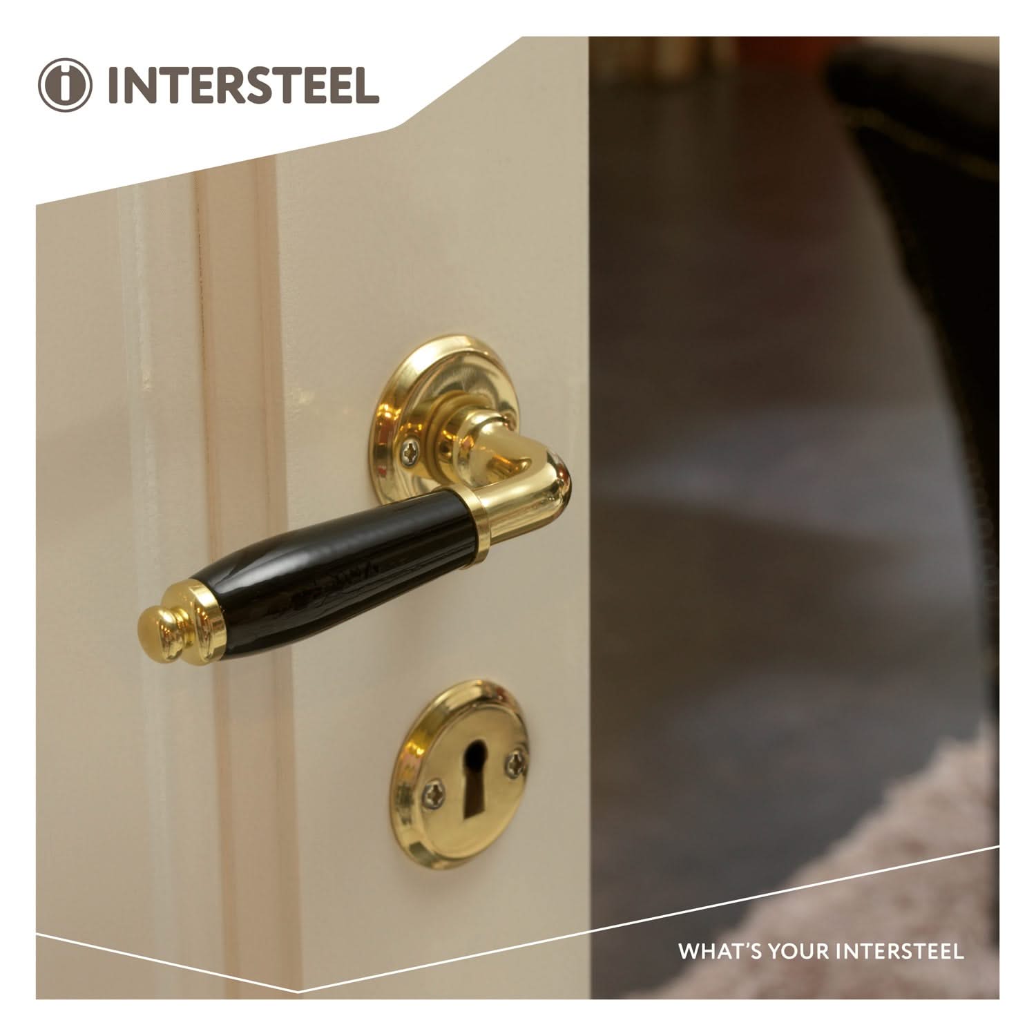 Intersteel Rozet sleutelgat schroefgat messing gelakt 2